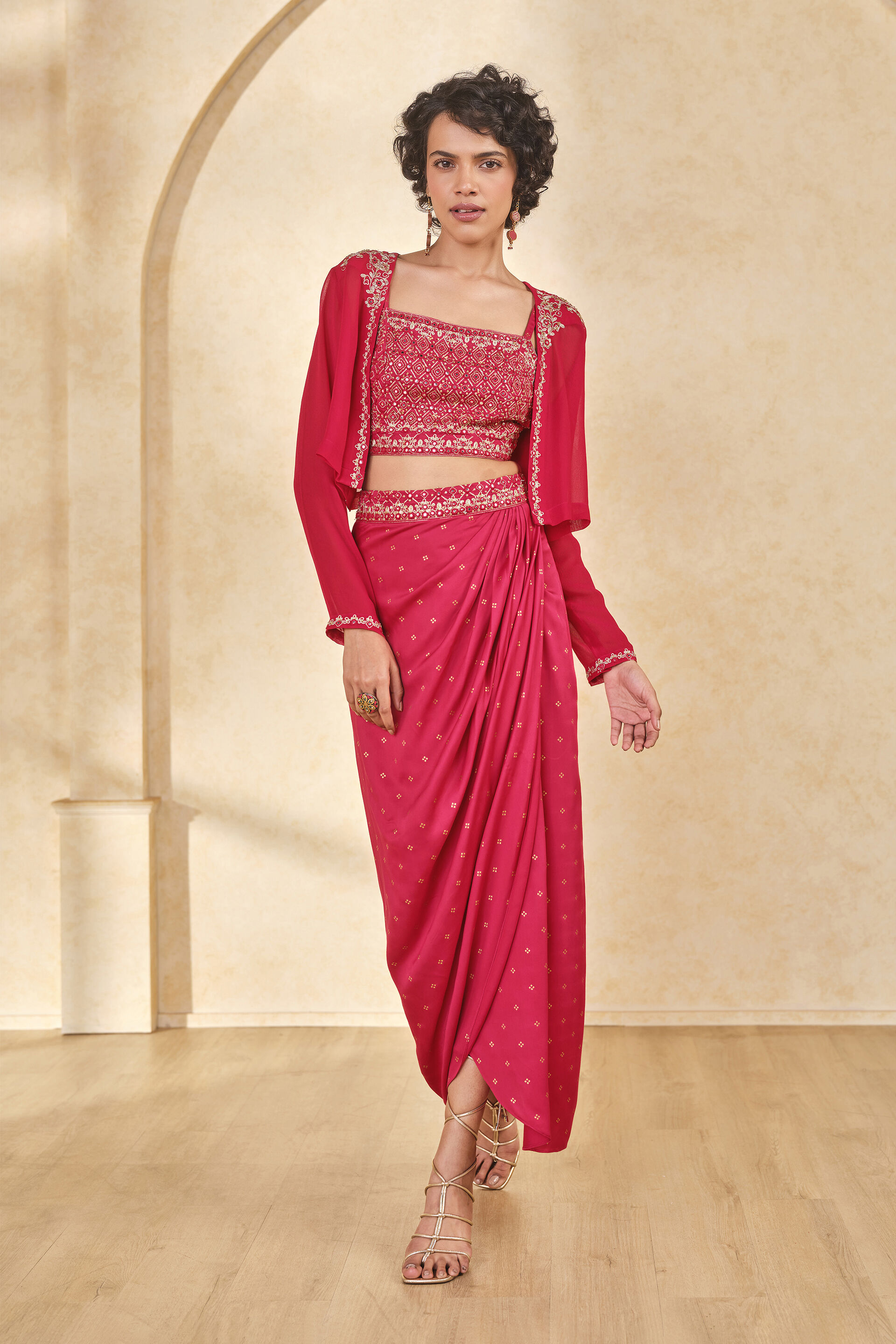 The Laila Skirt Set, Red, image 2